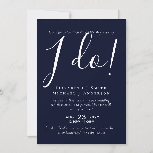 Live-Video-Chat Hochzeiten oder Paare - Einladunge (Vorderseite)