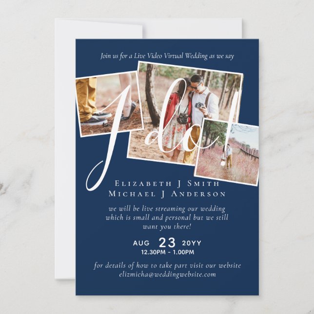 Live-Video-Chat Hochzeiten oder Paare - Einladunge (Vorderseite)
