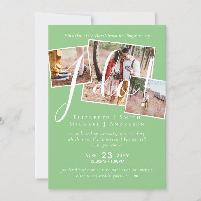 Live-Video-Chat Hochzeiten oder Paare - Einladunge (Vorderseite)