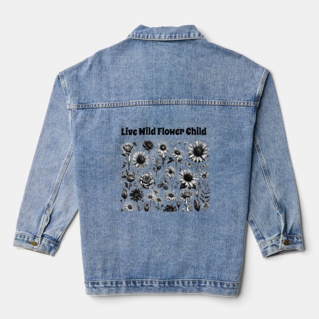 Live Wild Blume Child Jacket Jeansjacke (Rückseite)