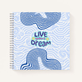 Live Your Dream - Motivational Blue  Notizbuch