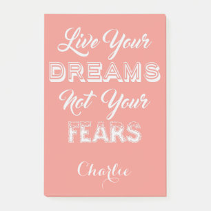 Live your Dreams individuelle Name & color Post-It Post-it Klebezettel
