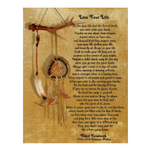 "Live Your Life", Chief Tecumseh w/ Dream Catcher