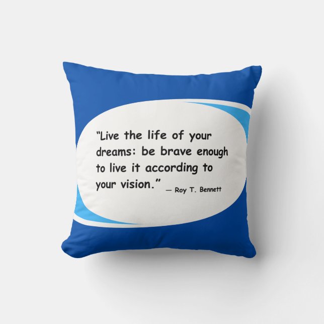 Live Your Vision - Motivierend Zitat Kissen (Vorderseite)