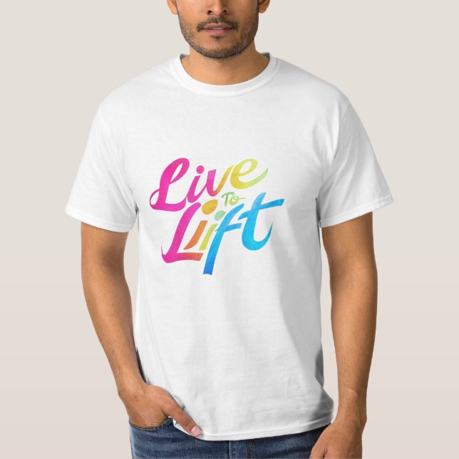 live zum Aufheben der T - Shirt des Design-Mannes (Vorderseite)