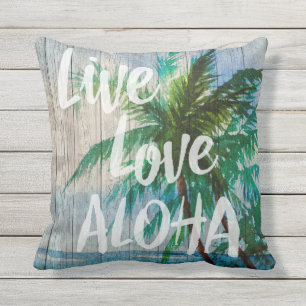 LiveLiebe-Aloha Palme-Strand-Zeichen Kissen