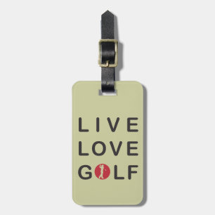 LiveLiebe-Golf, das rotes Schwarzes Golf spielt Gepäckanhänger