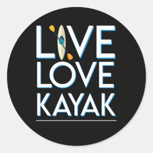 LiveLiebe-Kajak-Kayaking fantastischer Entwurf Runder Aufkleber