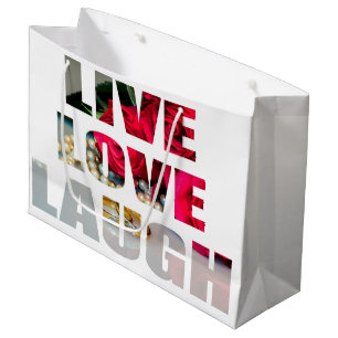 LiveLiebe-Lachen-Geschenk-Tasche Große Geschenktüte