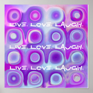 LiveLiebe-Lachen-Plakat - LILA u. ORCHIDEE Poster