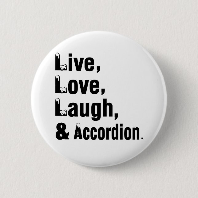 LiveLiebe-Lachen und Akkordeon Button (Vorderseite)