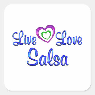LiveLiebeSalsa Quadratischer Aufkleber
