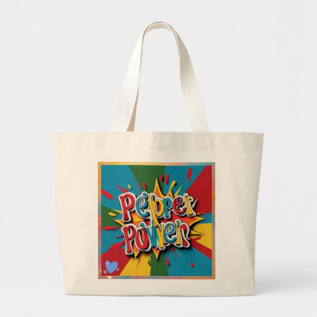 "Lively Pepper Artwork" Jumbo Stoffbeutel (Vorne)