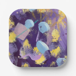 Lively Purple and Blue Abstract Art Pappteller