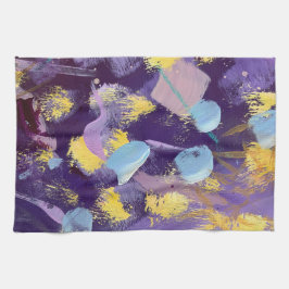 Lively Purple and Yellow, Abstract Art Geschirrtuch