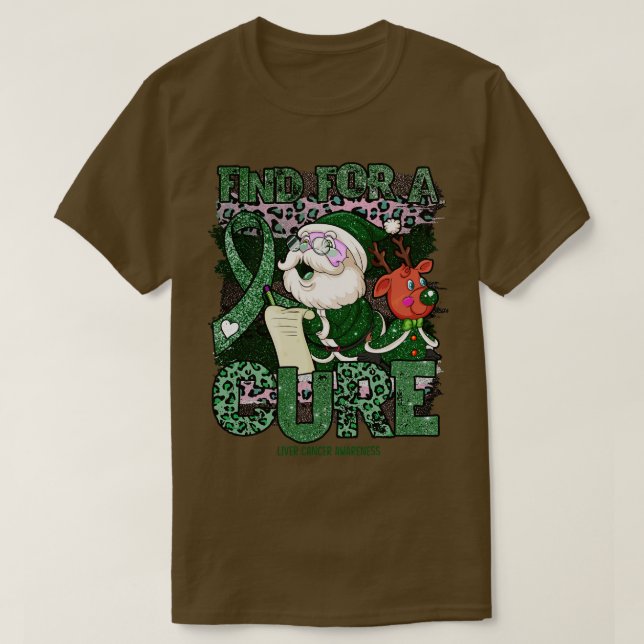 Liver Awareness Leopard Weihnachtskuren T-Shirt (Design vorne)