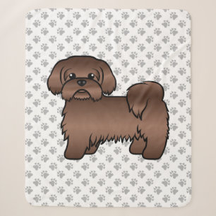 Liver Brown Shih Tzu Niedlicher Cartoon Dog Illust Sherpadecke