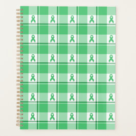 Liver Cancer Awareness Plaid Green Ribbon Planer