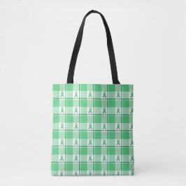 Liver Cancer Awareness Plaid Green Ribbon Tasche