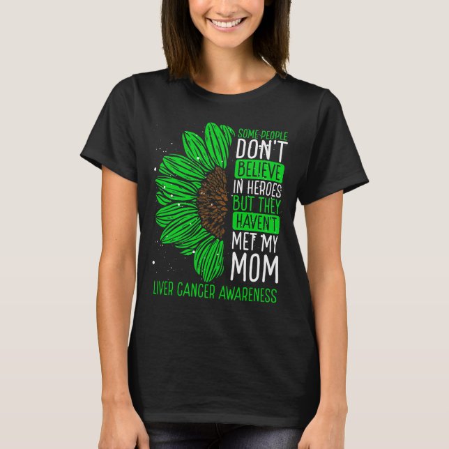 Liver Cancer Awareness Ribbon Mom Warrior T-Shirt (Vorderseite)