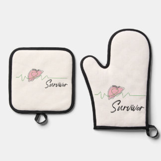 Liver Transplant Recipient, Survivor Recovery Gift Ofenhandschuh & Topflappen-Set