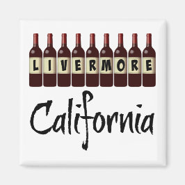 Livermore California Rote Weinflaschen Verkostung Magnet