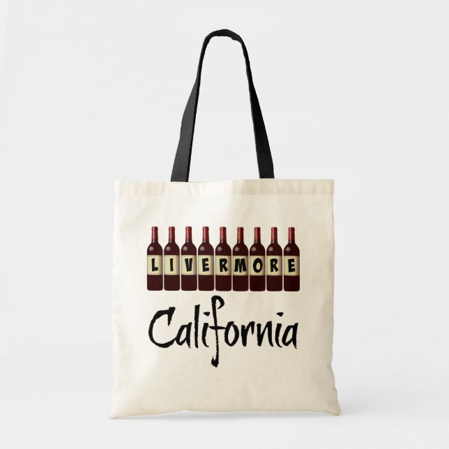 Livermore California Rote Weinflaschen Verkostung  Tragetasche (Vorne)