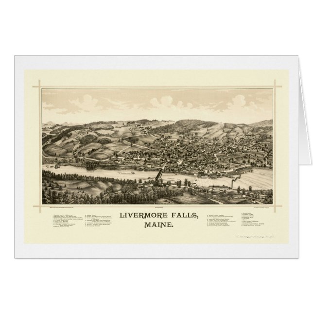 Livermore Fälle, ICH panoramische Karte - 1889 (Vorderseite (Horizontal))