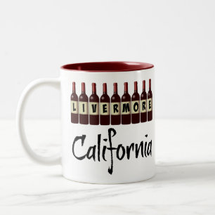 Livermore Kalifornien Rotwein Flaschen Verkostung  Zweifarbige Tasse