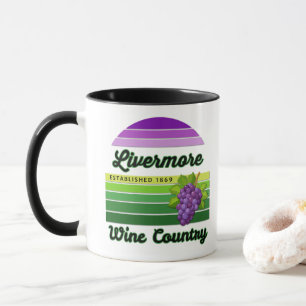 Livermore Weinland Lila Grüne Streifen Trauben Tasse