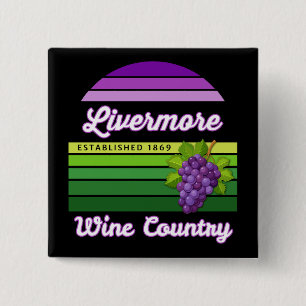 Livermore Wine Country Lila Grüne Streifen Trauben Button