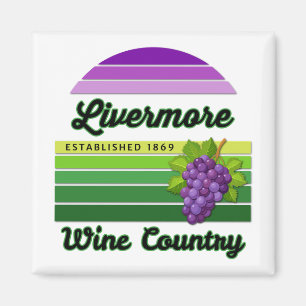 Livermore Wine Country Lila Grüne Streifen Trauben Magnet