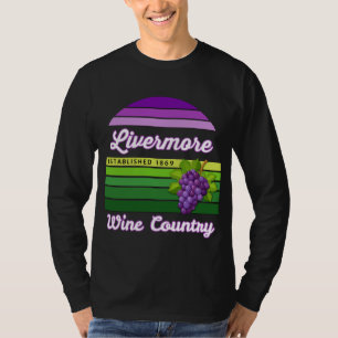 Livermore Wine Country Lila Grüne Streifen Trauben T-Shirt