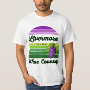 Livermore Wine Country Lila Grüne Streifen Trauben T-Shirt