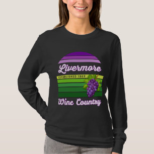 Livermore Wine Country Lila Grüne Streifen Trauben T-Shirt