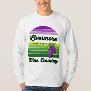 Livermore Wine Country Lila Grüne Streifen Trauben T-Shirt