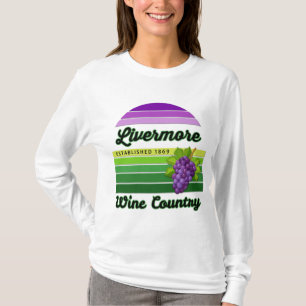Livermore Wine Country Lila Grüne Streifen Trauben T-Shirt