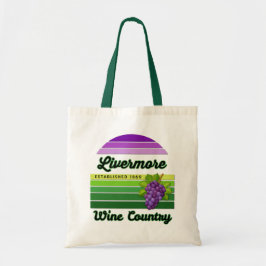 Livermore Wine Country Purple Green Stripes Grapes Tragetasche