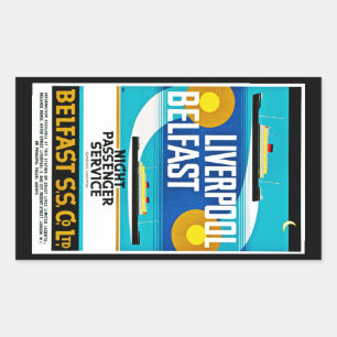 Liverpool - Belfast Fähre Rechteckiger Aufkleber