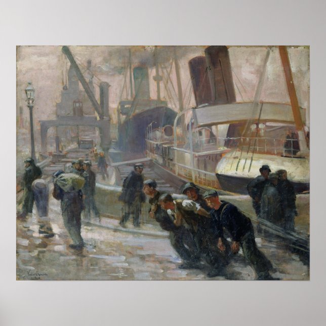 Liverpool Dockers at Dawn, 1903 Poster (Vorne)