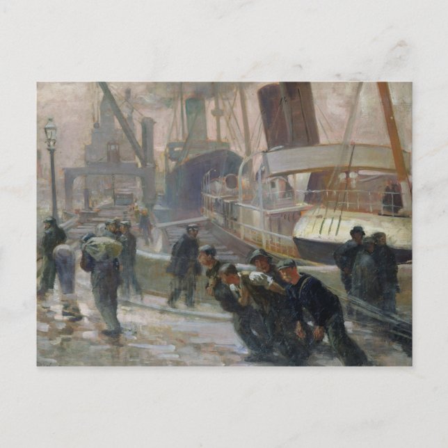 Liverpool Dockers at Dawn, 1903 Postkarte (Vorderseite)