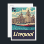 Liverpool England Art Vintage Reise Postkarte<br><div class="desc">Liverpool England Art Vintage Reiseübersicht</div>