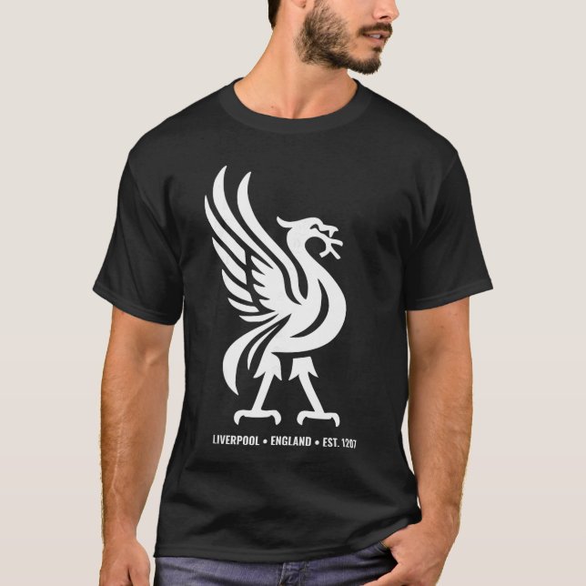 Liverpool England Est 1207 Colossal Liverbird Whit T-Shirt (Vorderseite)