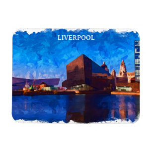 Liverpool England Panorama View Gemälde Magnet