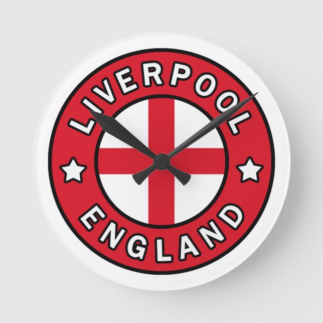 Liverpool England Runde Wanduhr (Vorderseite)