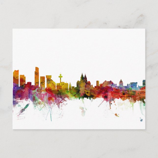 Liverpool England Skyline Postkarte (Vorderseite)