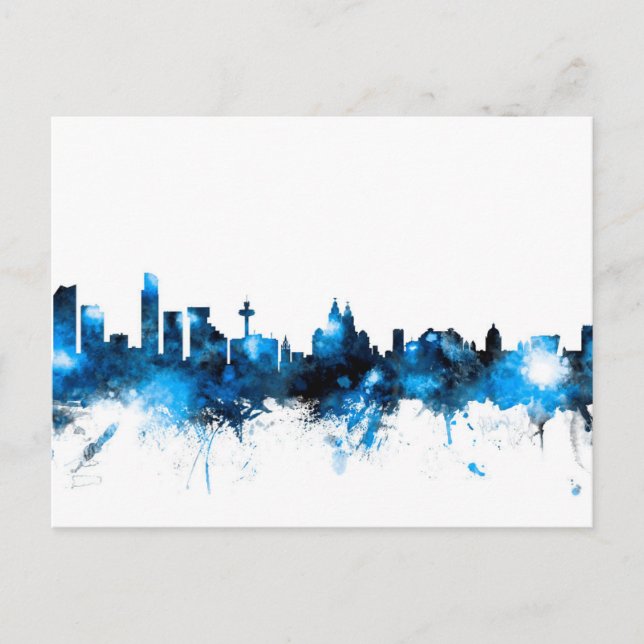 Liverpool England Skyline Postkarte (Vorderseite)