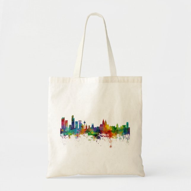 Liverpool England Skyline Tragetasche (Vorne)