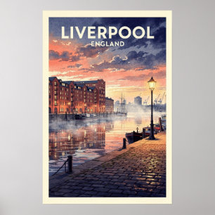 Liverpool England Vintage Reise Poster