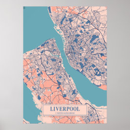 Liverpool - Großbritannien Breezy City Map Poster